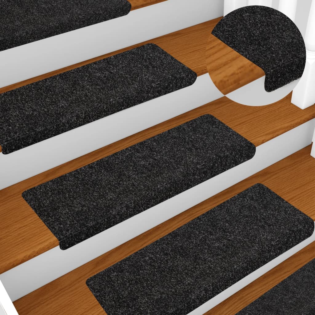 Trapmatten Zelfklevend 5 stuks 65x21x4 cm Zwart Rechthoekige Rand is nu te koop bij PeponiXL, paradijselijk wonen!