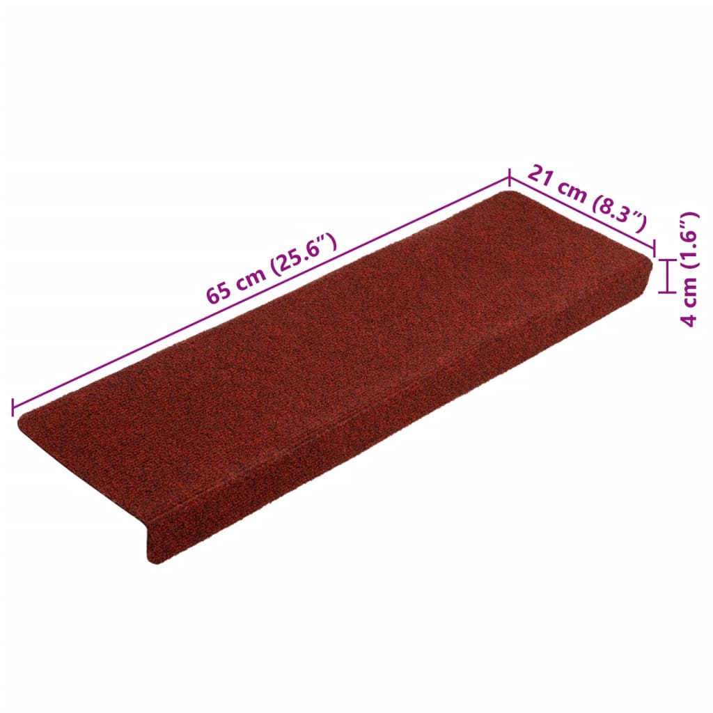 Trapmatten Zelfklevend 5 stuks 65x21x4 cm Bordeaux Rood Rechthoekige Rand is nu te koop bij PeponiXL, paradijselijk wonen!