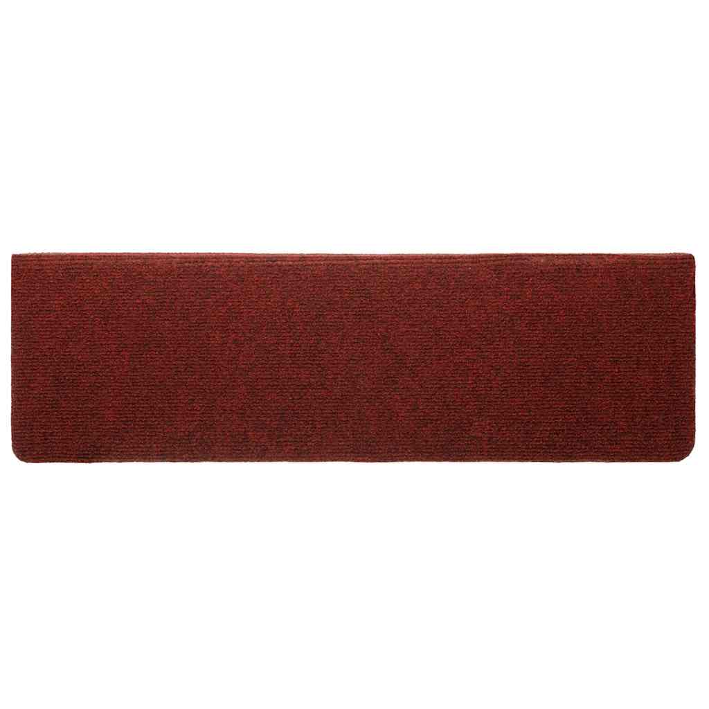 Trapmatten Zelfklevend 10 st 65x21x4 cm Bordeaux Rood Rechthoekige Rand
