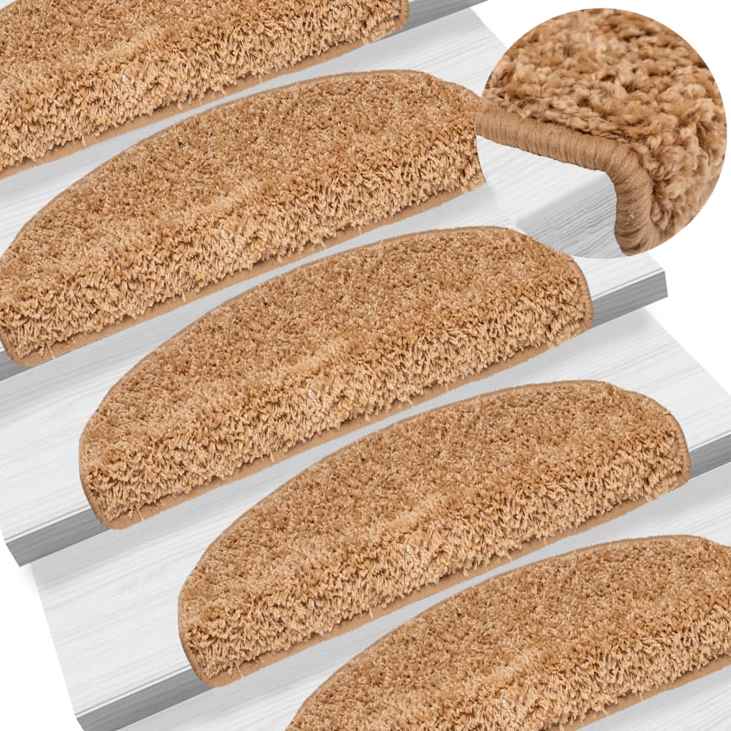 Trapmatten 10 st 65x21x4 cm Beige Halfrond Groot