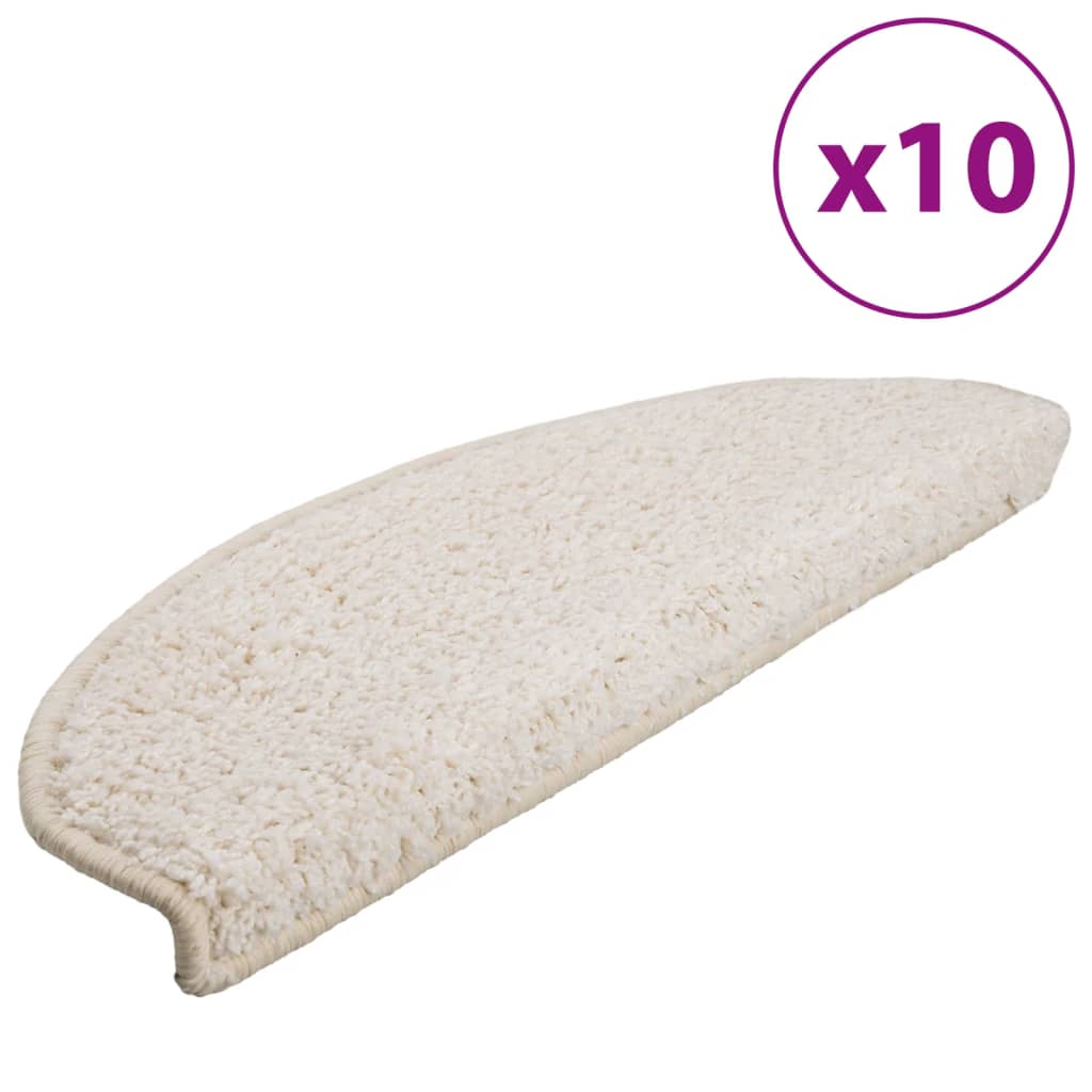 Trapmatten 10 st 65x21x4 cm Wit Halfrond Groot