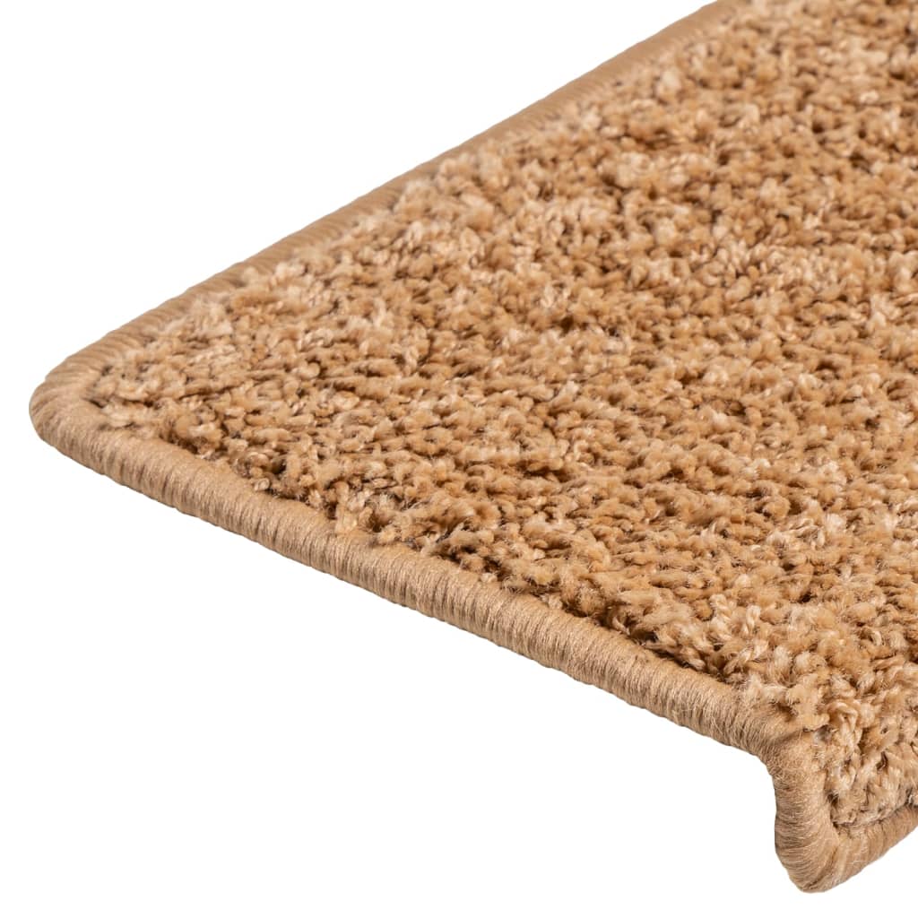 Trapmatten 10 st 65x21x4 cm beige rechthoekige rand is nu te koop bij PeponiXL, paradijselijk wonen!