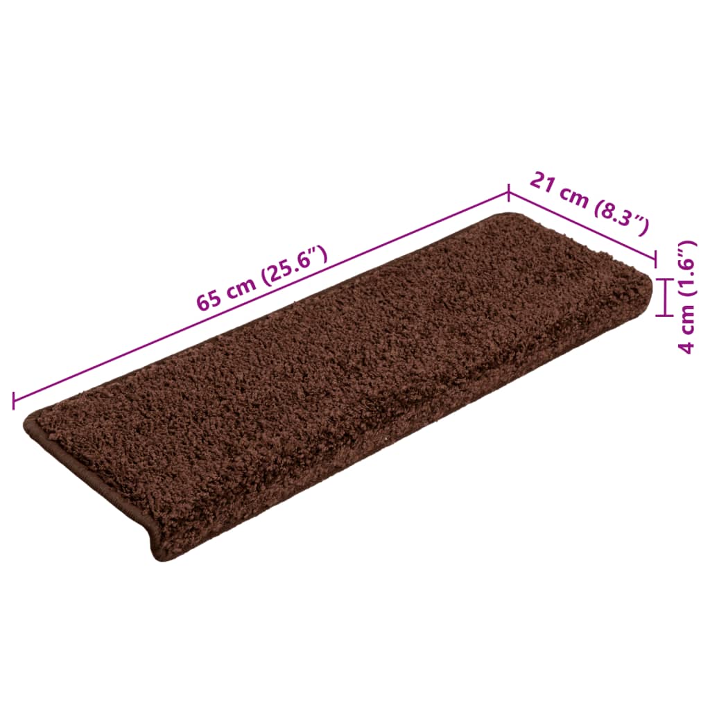 Trapmatten 10 st 65x21x4 cm Bruin Rechthoekige Rand is nu te koop bij PeponiXL, paradijselijk wonen!