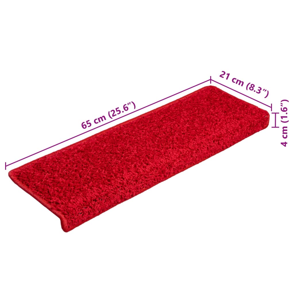 Trapmatten 10 st 65x21x4 cm Rood Rechthoekige Rand is nu te koop bij PeponiXL, paradijselijk wonen!