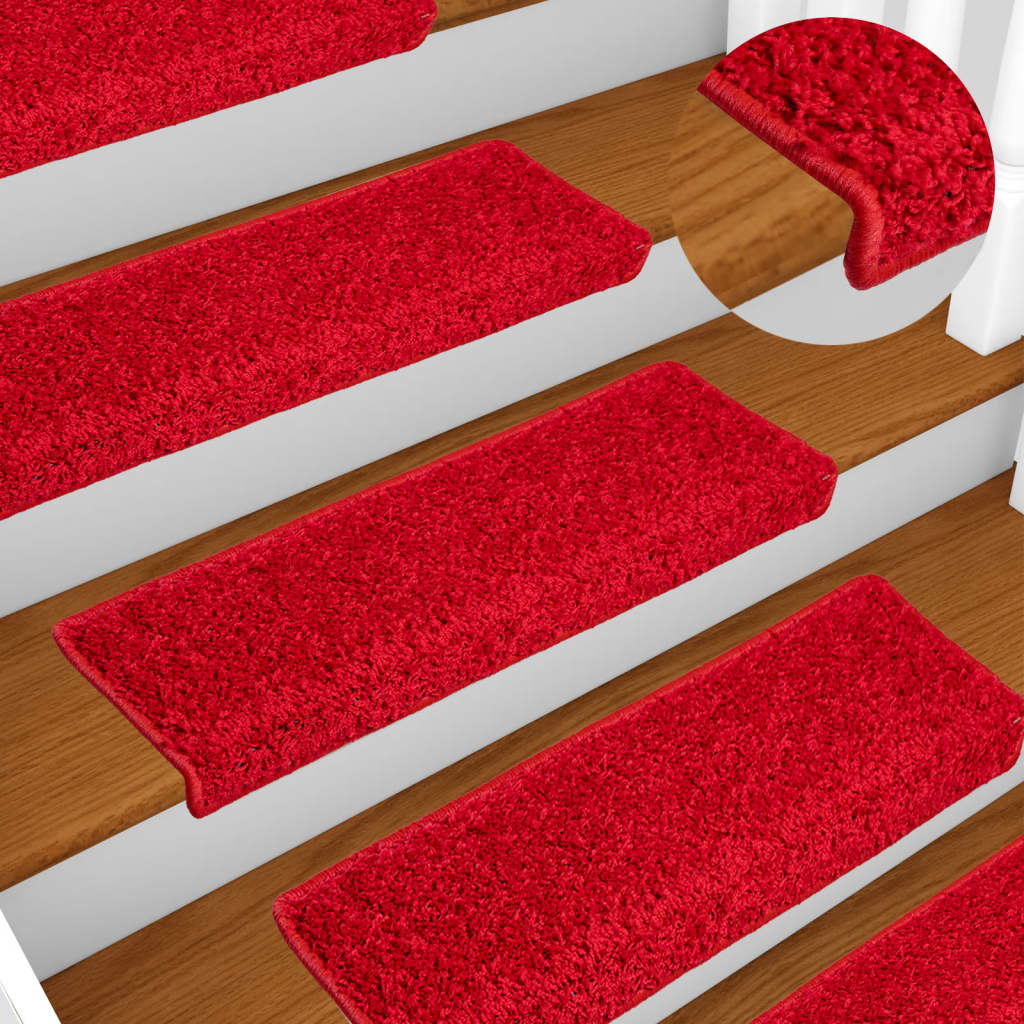Trapmatten 10 st 65x21x4 cm Rood Rechthoekige Rand is nu te koop bij PeponiXL, paradijselijk wonen!