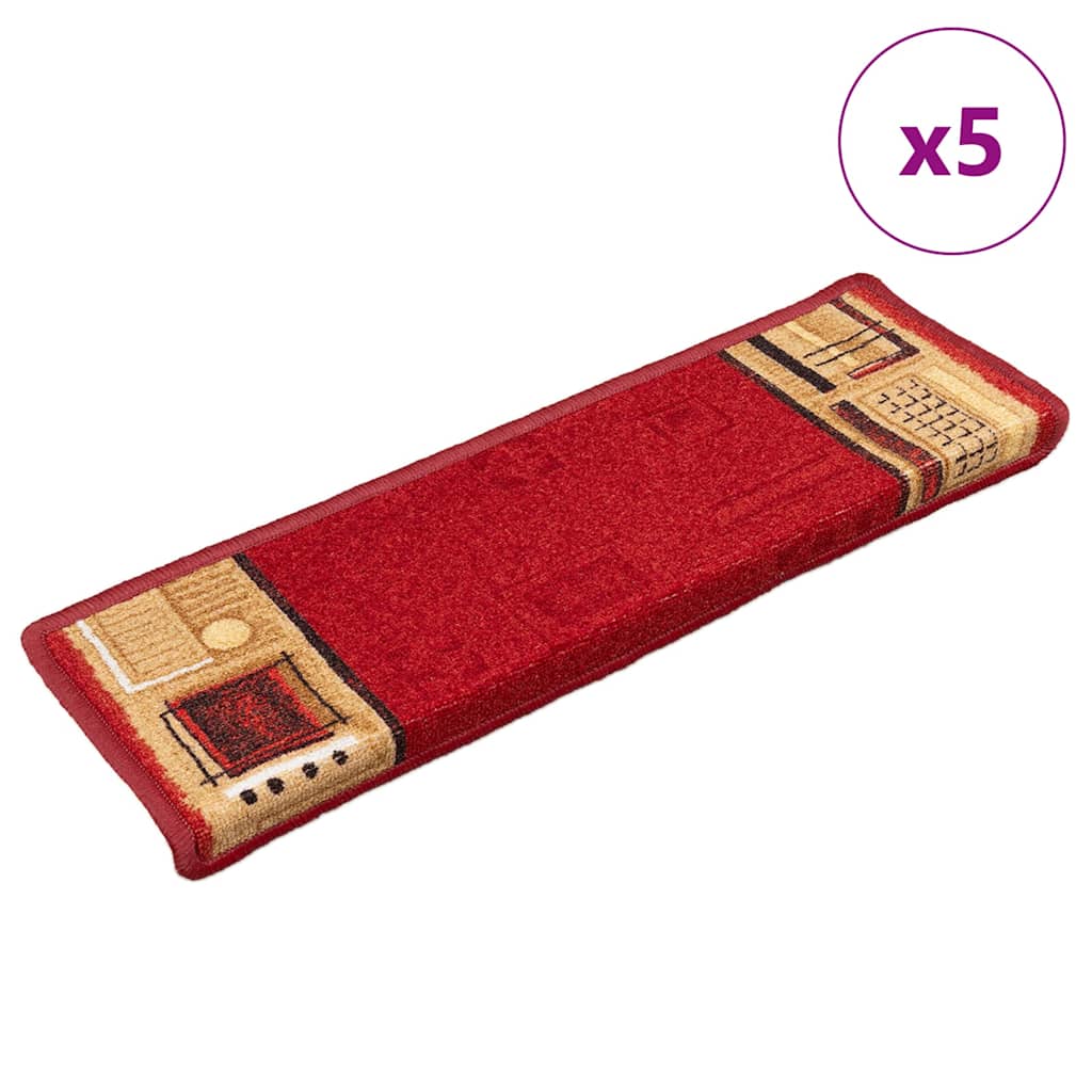 Trapmatten zelfklevend 5 st 65x21x4 cm rood is nu te koop bij PeponiXL, paradijselijk wonen!