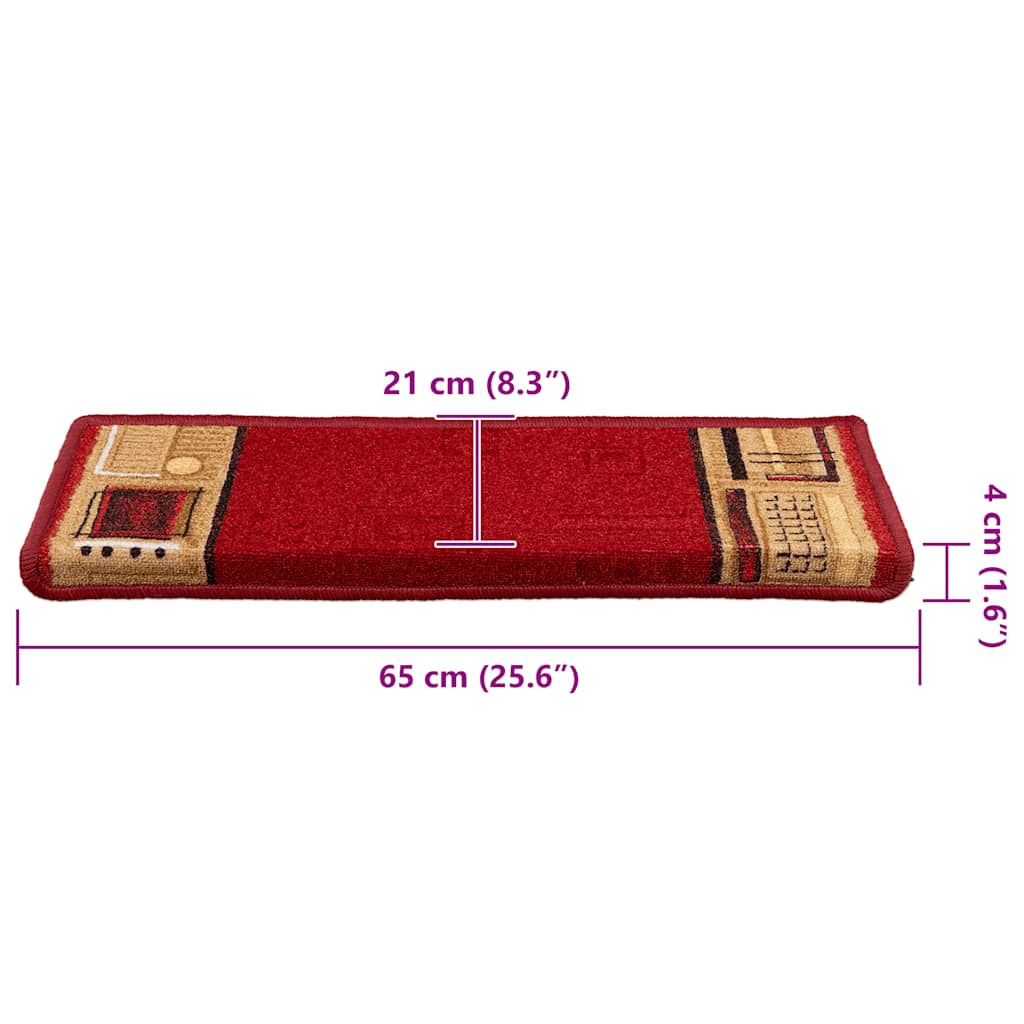 Trapmatten zelfklevend 10 st 65x21x4 cm rood is nu te koop bij PeponiXL, paradijselijk wonen!
