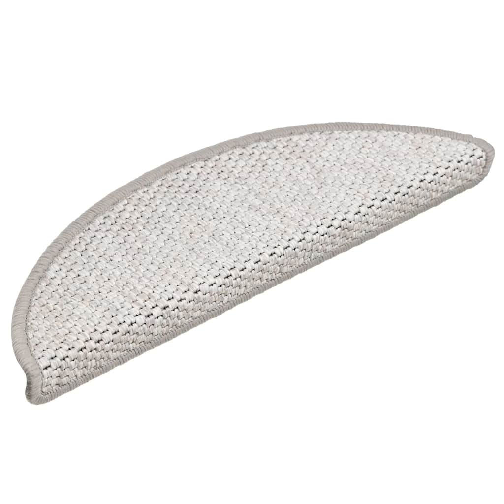 Trapmatten zelfklevend 15 st sisal-look 56x17x3 cm platinakleur is nu te koop bij PeponiXL, paradijselijk wonen!
