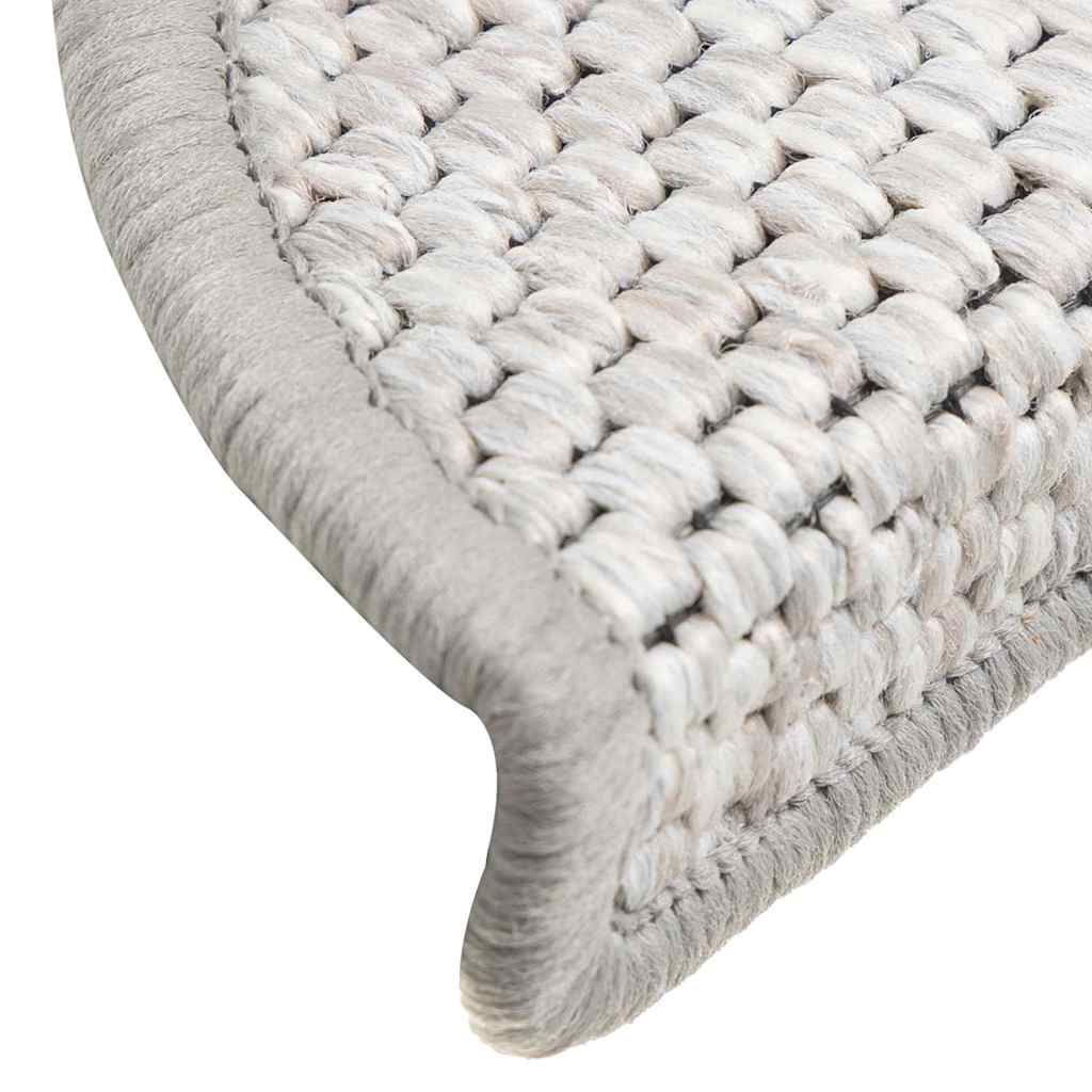 Trapmatten zelfklevend 15 st sisal-look 56x17x3 cm platinakleur is nu te koop bij PeponiXL, paradijselijk wonen!