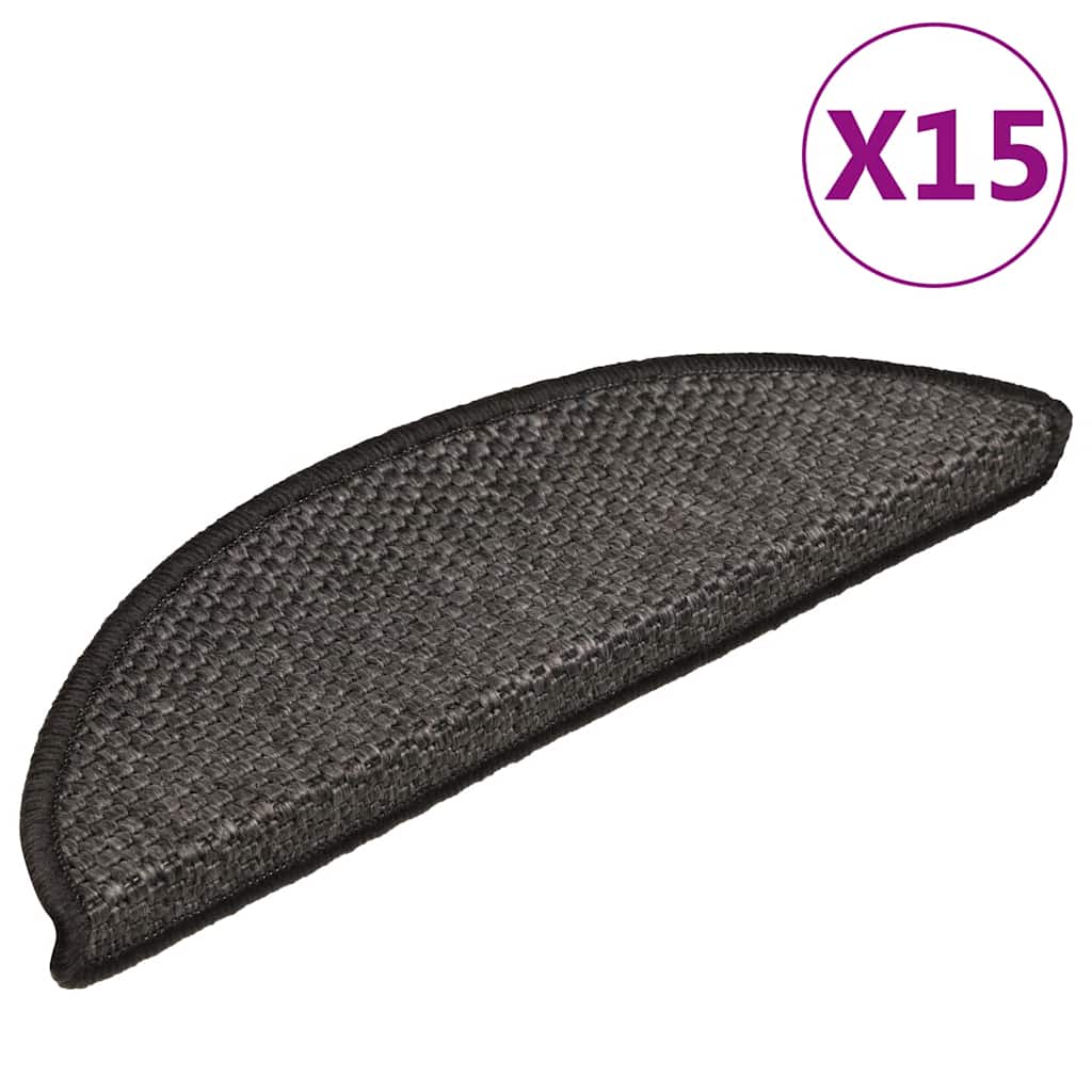 Trapmatten zelfklevend 15st sisal-look 56x17x3cm antracietkleur is nu te koop bij PeponiXL, paradijselijk wonen!