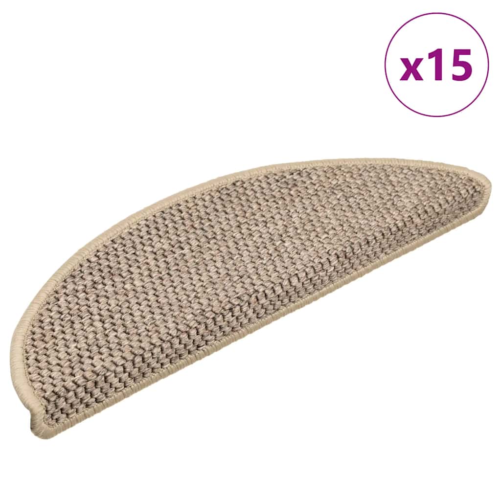 Trapmatten zelfklevend 15 st sisal-look 56x17x3 cm donkerbeige is nu te koop bij PeponiXL, paradijselijk wonen!