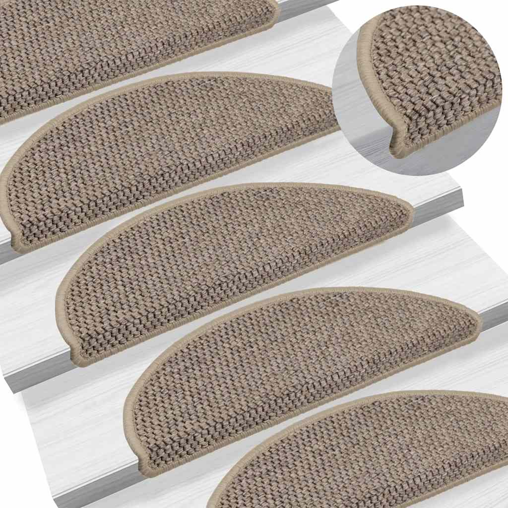 Trapmatten zelfklevend 15 st sisal-look 56x17x3 cm donkerbeige is nu te koop bij PeponiXL, paradijselijk wonen!