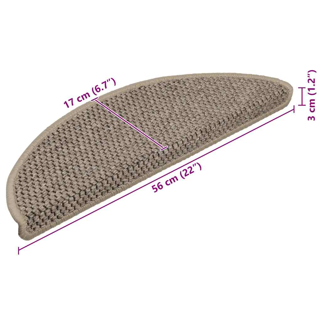 Trapmatten zelfklevend 15 st sisal-look 56x17x3 cm donkerbeige is nu te koop bij PeponiXL, paradijselijk wonen!