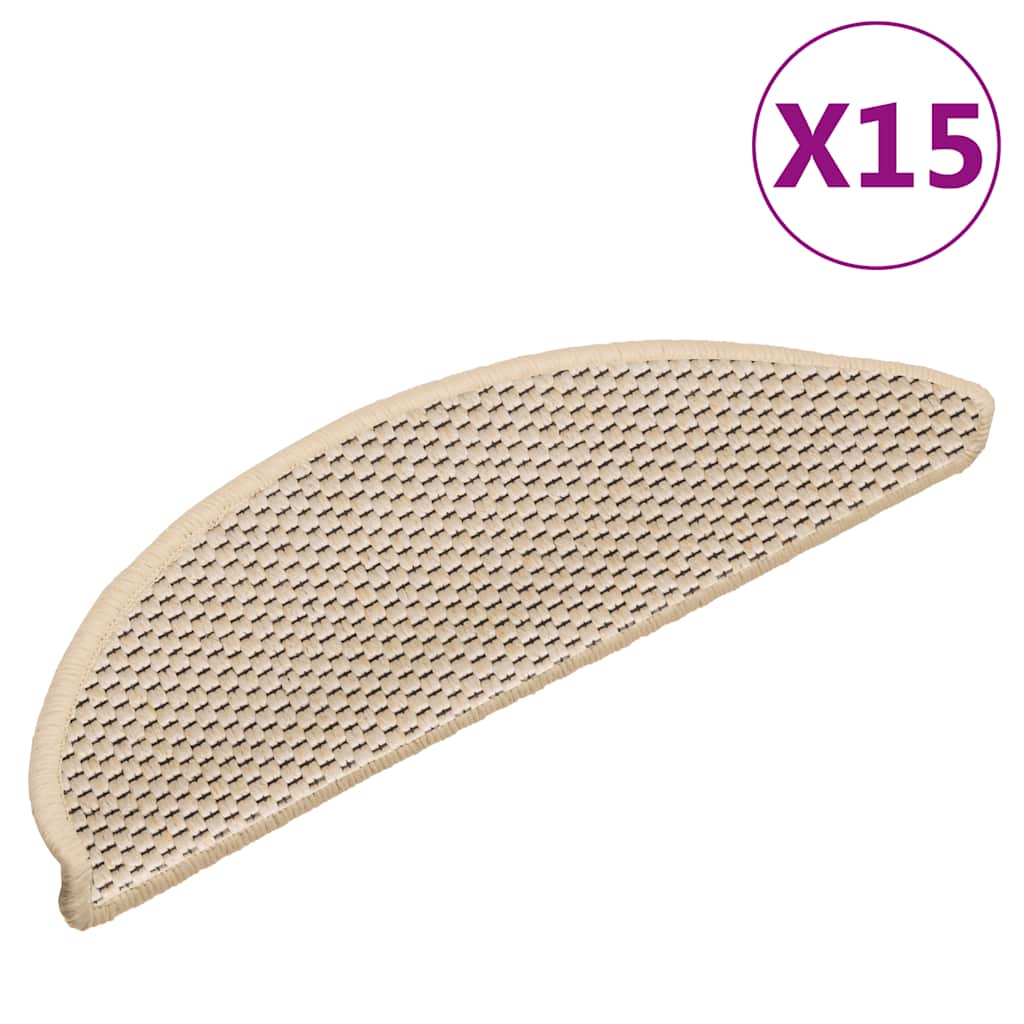 Trapmatten zelfklevend 15 st sisal-look 56x17x3 cm berber is nu te koop bij PeponiXL, paradijselijk wonen!