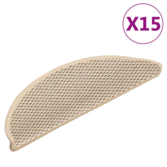 Trapmatten zelfklevend 15 st sisal-look 56x17x3 cm berber is nu te koop bij PeponiXL, paradijselijk wonen!