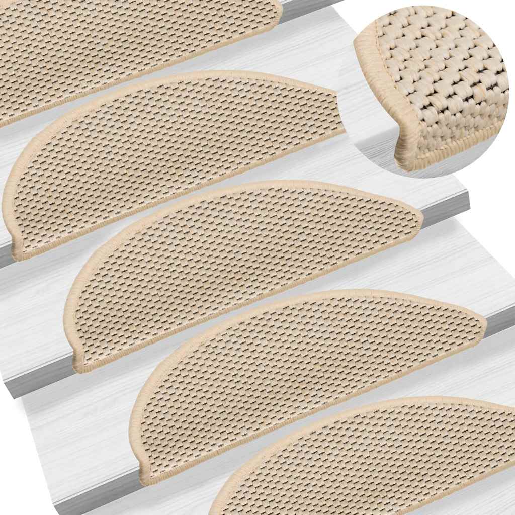 Trapmatten zelfklevend 15 st sisal-look 56x17x3 cm berber is nu te koop bij PeponiXL, paradijselijk wonen!