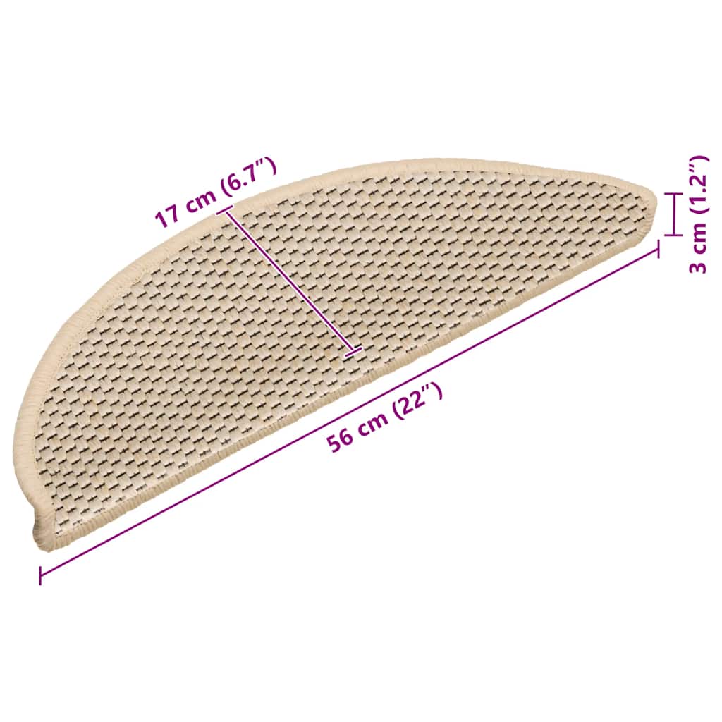 Trapmatten zelfklevend 15 st sisal-look 56x17x3 cm berber is nu te koop bij PeponiXL, paradijselijk wonen!