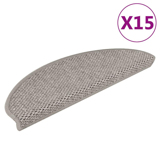 Trapmatten zelfklevend 15 st sisal-look 65x21x4cm zilverkleurig is nu te koop bij PeponiXL, paradijselijk wonen!