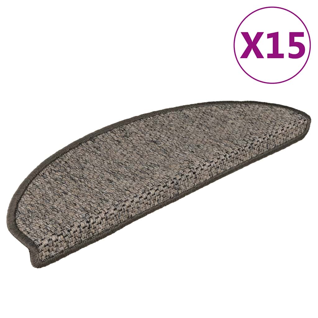 Trapmatten zelfklevend 15 st sisal-look 65x21x4 cm grijs-beige is nu te koop bij PeponiXL, paradijselijk wonen!