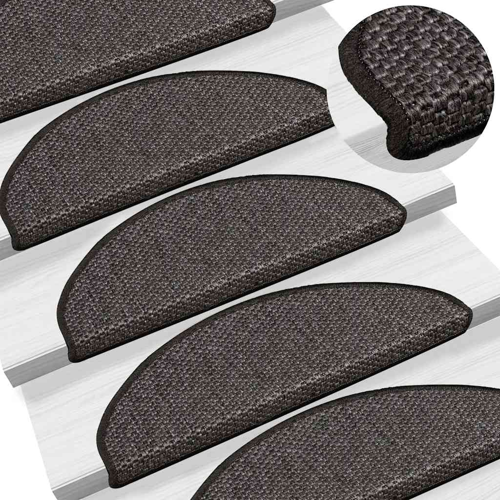 Trapmatten zelfklevend 15st sisal-look 65x21x4cm antracietkleur is nu te koop bij PeponiXL, paradijselijk wonen!