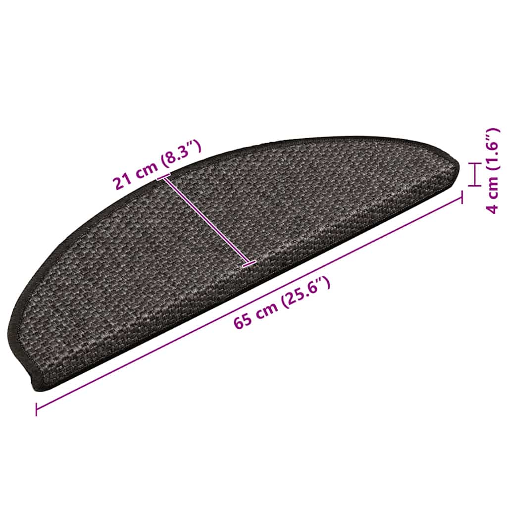Trapmatten zelfklevend 15st sisal-look 65x21x4cm antracietkleur is nu te koop bij PeponiXL, paradijselijk wonen!