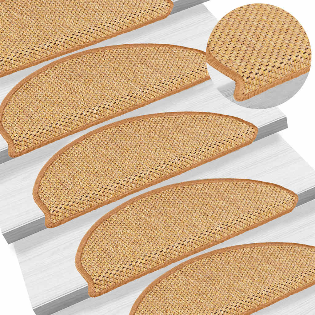 Trapmatten zelfklevend 15 st sisal-look 65x21x4 cm sisalkleurig