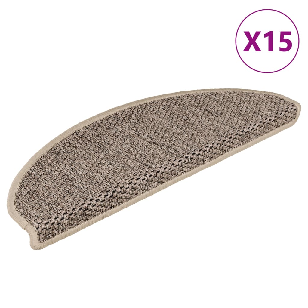 Trapmatten zelfklevend 15 st sisal-look 65x21x4 cm donkerbeige is nu te koop bij PeponiXL, paradijselijk wonen!