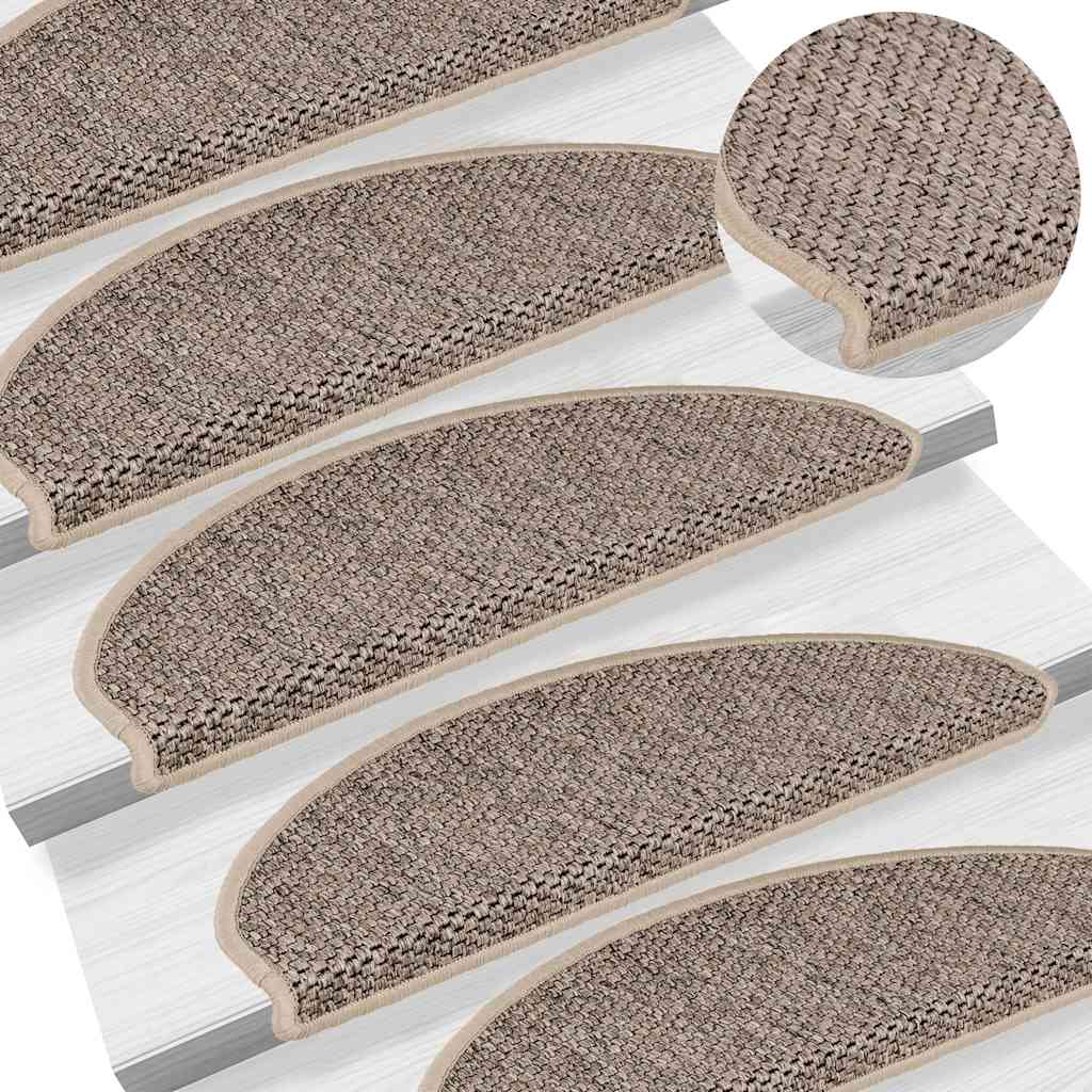 Trapmatten zelfklevend 15 st sisal-look 65x21x4 cm donkerbeige is nu te koop bij PeponiXL, paradijselijk wonen!
