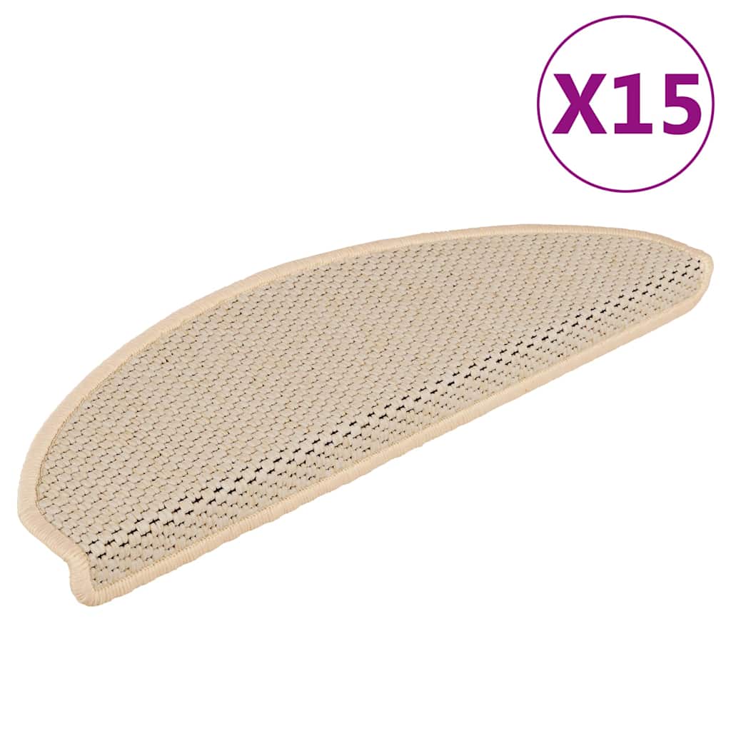 Trapmatten zelfklevend 15 st sisal-look 65x21x4 cm berber is nu te koop bij PeponiXL, paradijselijk wonen!