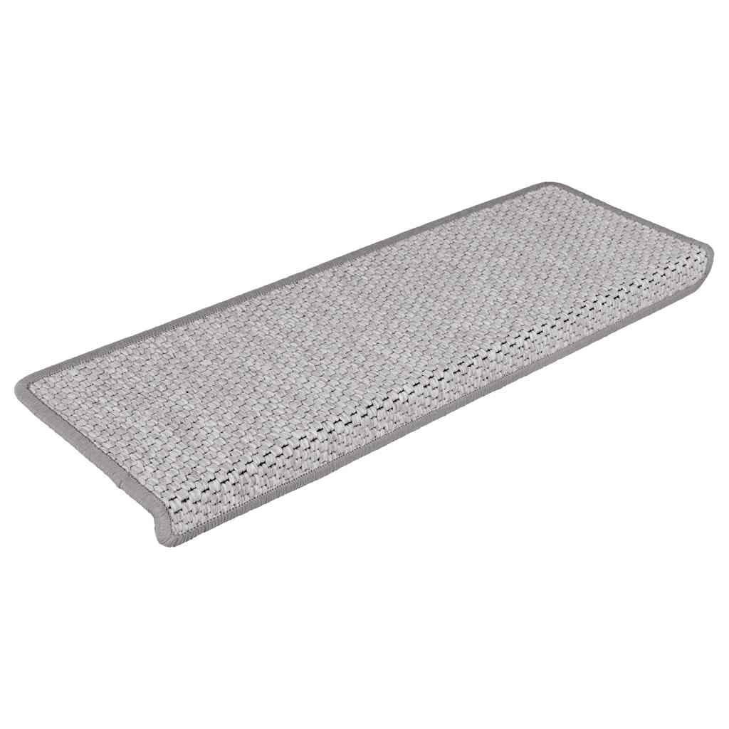 Trapmatten zelfklevend 15 st sisal-look 65x21x4 cm platinakleur is nu te koop bij PeponiXL, paradijselijk wonen!