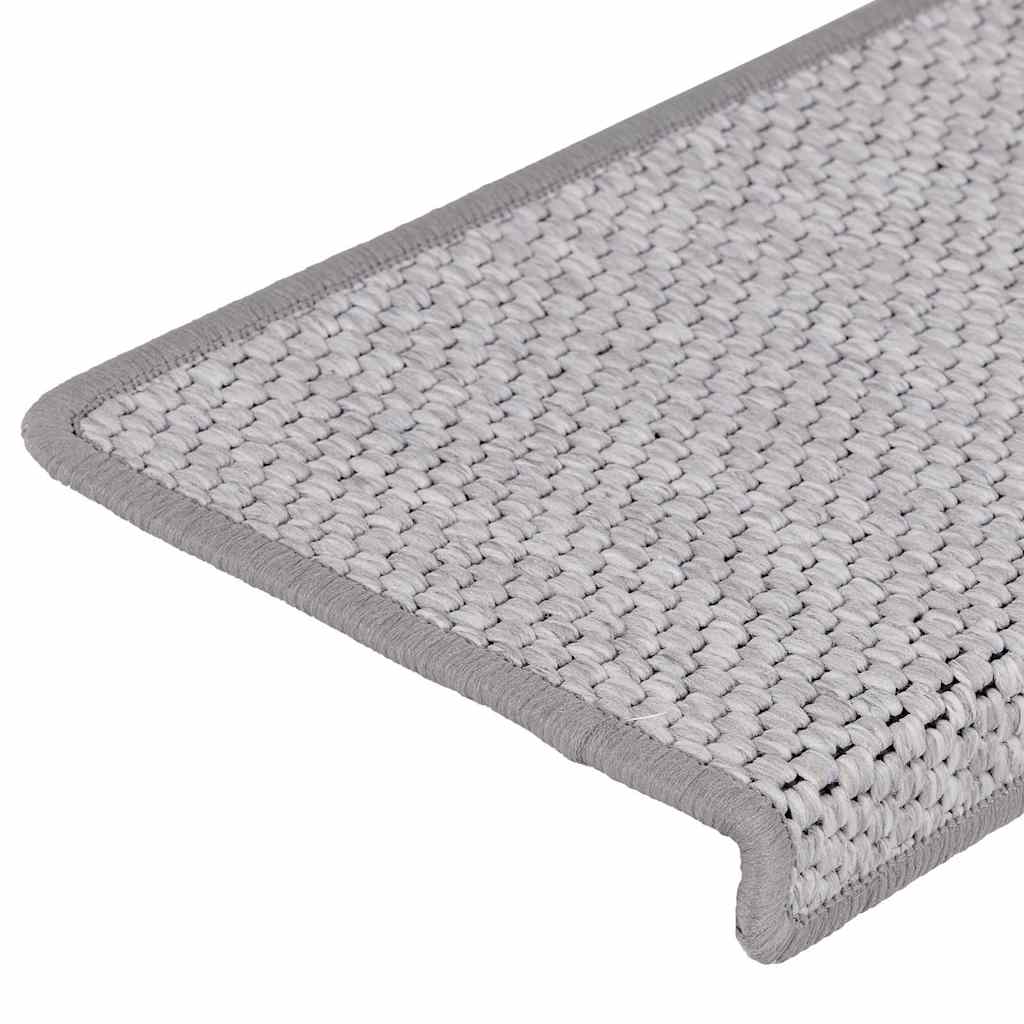 Trapmatten zelfklevend 15 st sisal-look 65x21x4 cm platinakleur is nu te koop bij PeponiXL, paradijselijk wonen!
