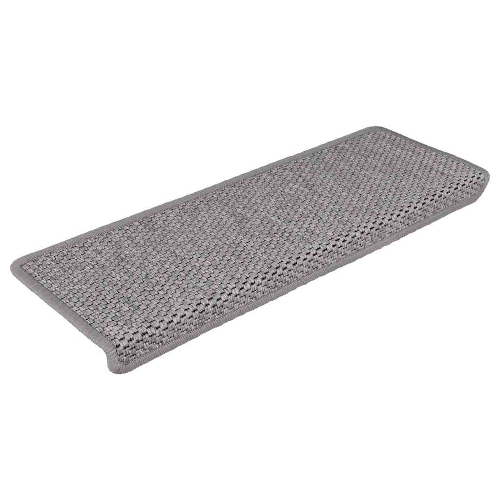 Trapmatten zelfklevend 15 st sisal-look 65x21x4cm zilverkleurig is nu te koop bij PeponiXL, paradijselijk wonen!