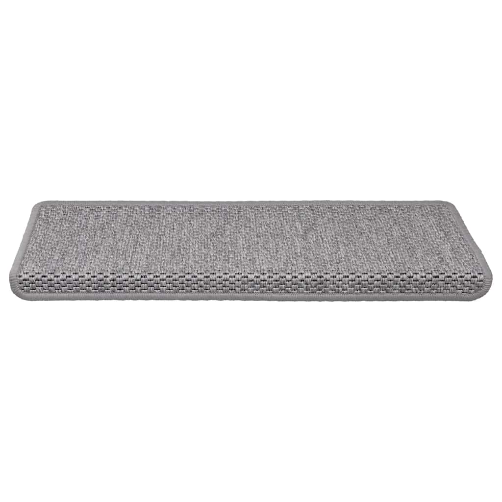 Trapmatten zelfklevend 15 st sisal-look 65x21x4cm zilverkleurig is nu te koop bij PeponiXL, paradijselijk wonen!