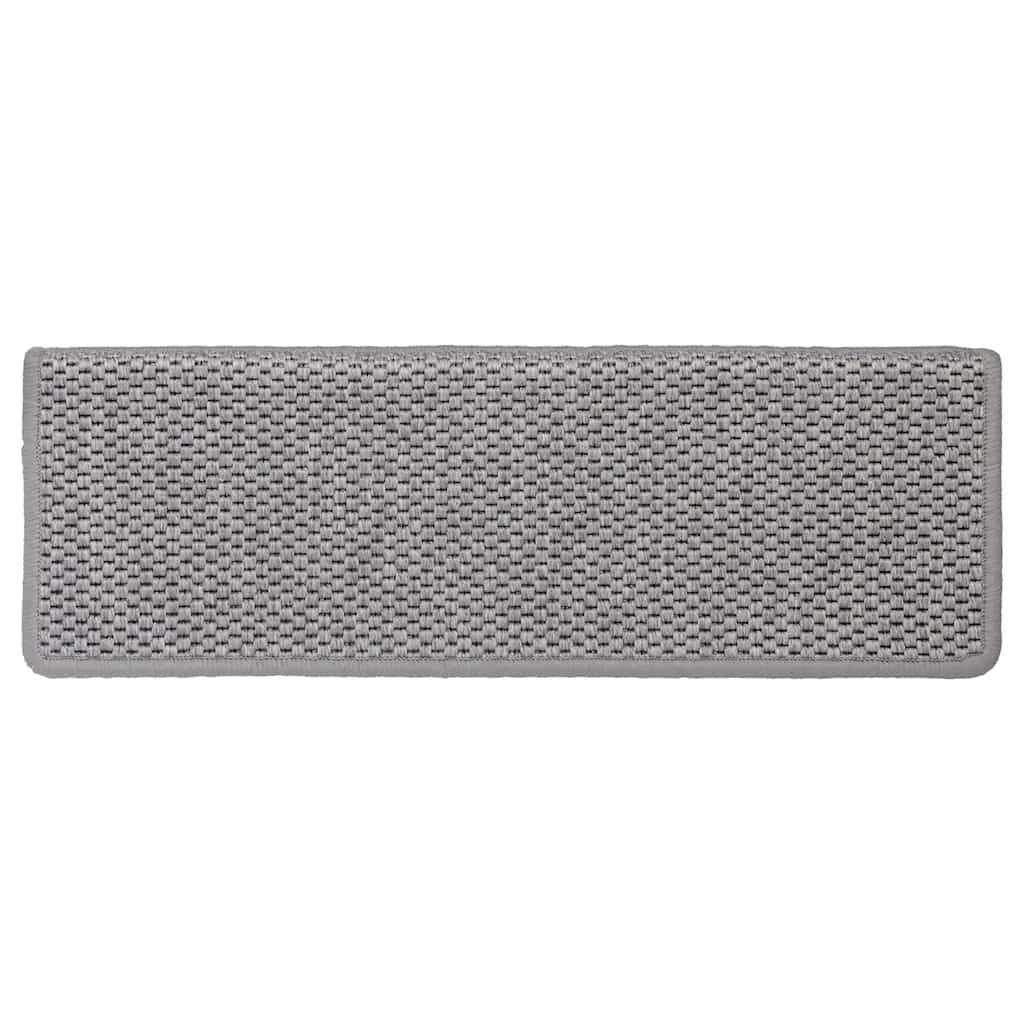 Trapmatten zelfklevend 15 st sisal-look 65x21x4cm zilverkleurig is nu te koop bij PeponiXL, paradijselijk wonen!