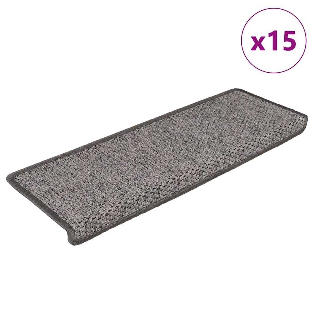 Trapmatten zelfklevend 15st sisal-look 65x21x4cm grijs en beige is nu te koop bij PeponiXL, paradijselijk wonen!