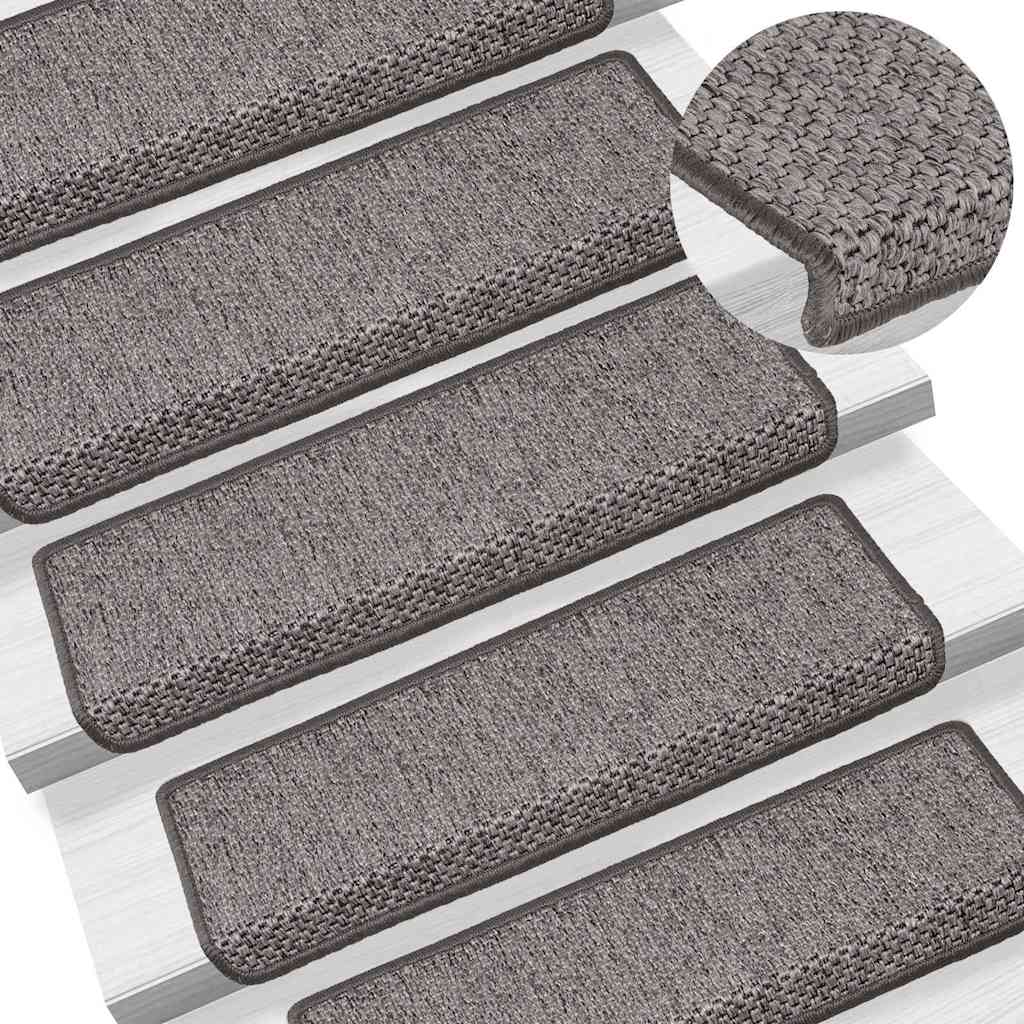 Trapmatten zelfklevend 15st sisal-look 65x21x4cm grijs en beige is nu te koop bij PeponiXL, paradijselijk wonen!