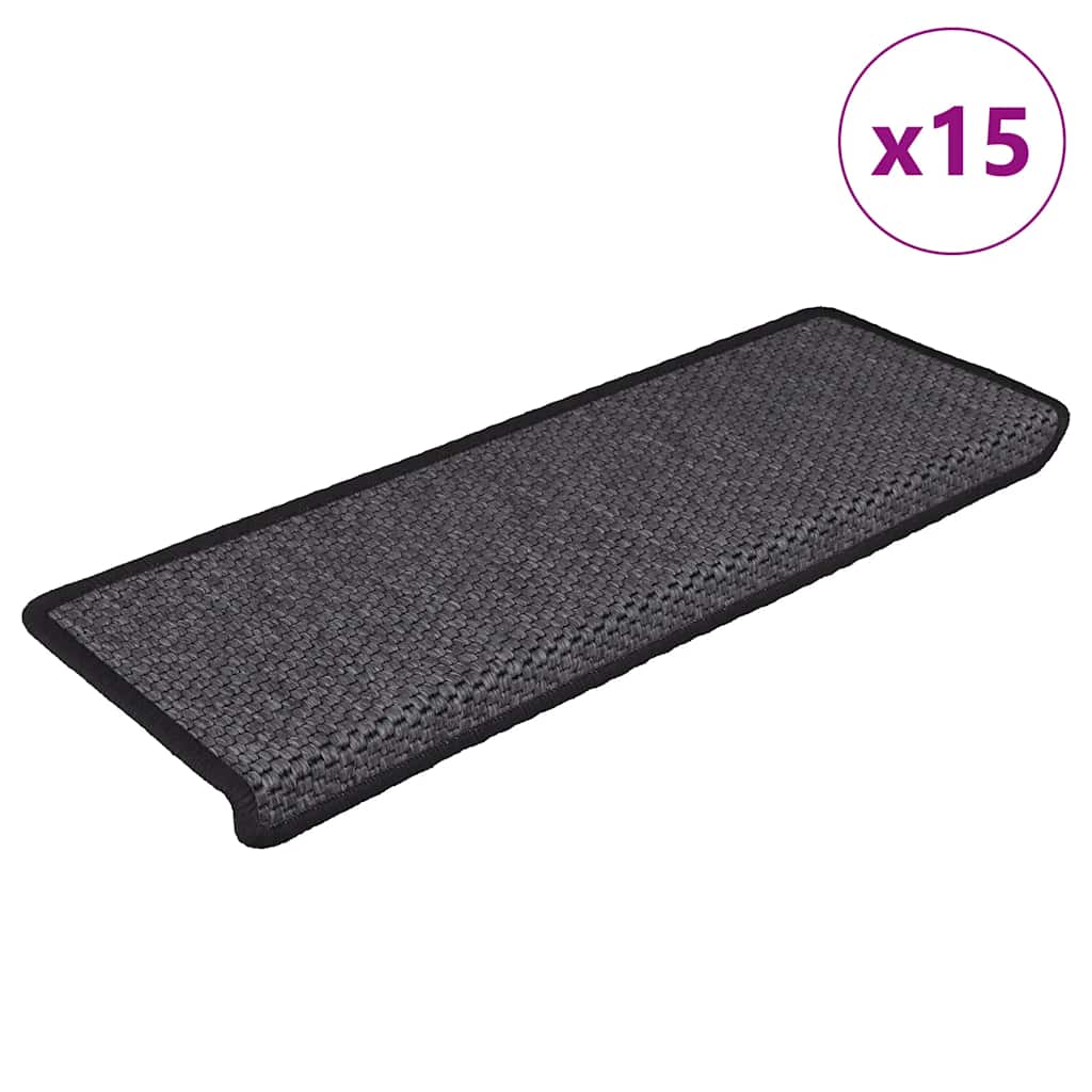 Trapmatten zelfklevend 15st sisal-look 65x21x4cm antracietkleur is nu te koop bij PeponiXL, paradijselijk wonen!