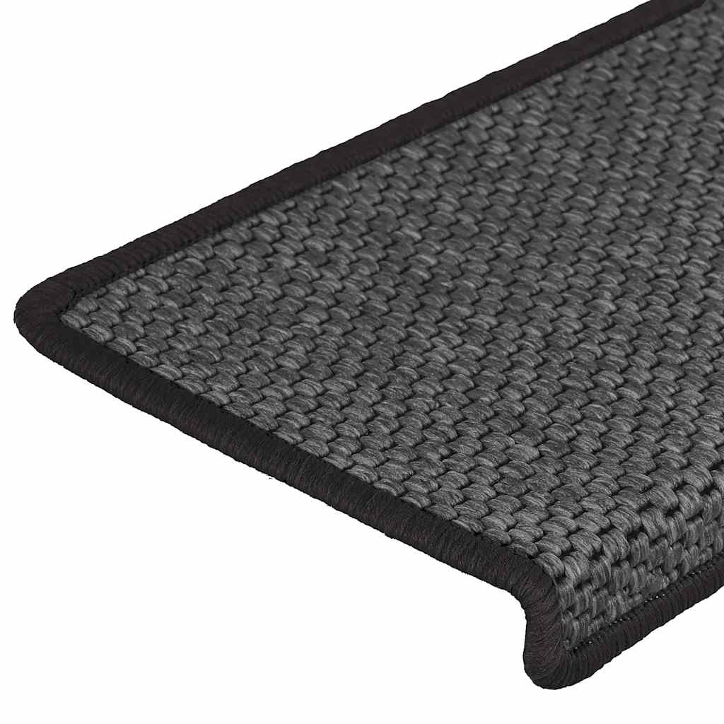 Trapmatten zelfklevend 15st sisal-look 65x21x4cm antracietkleur is nu te koop bij PeponiXL, paradijselijk wonen!