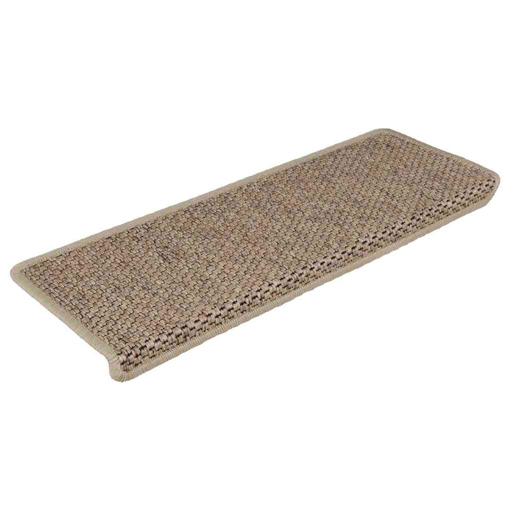 Trapmatten zelfklevend 15 st sisal-look 65x21x4 cm zandkleurig is nu te koop bij PeponiXL, paradijselijk wonen!