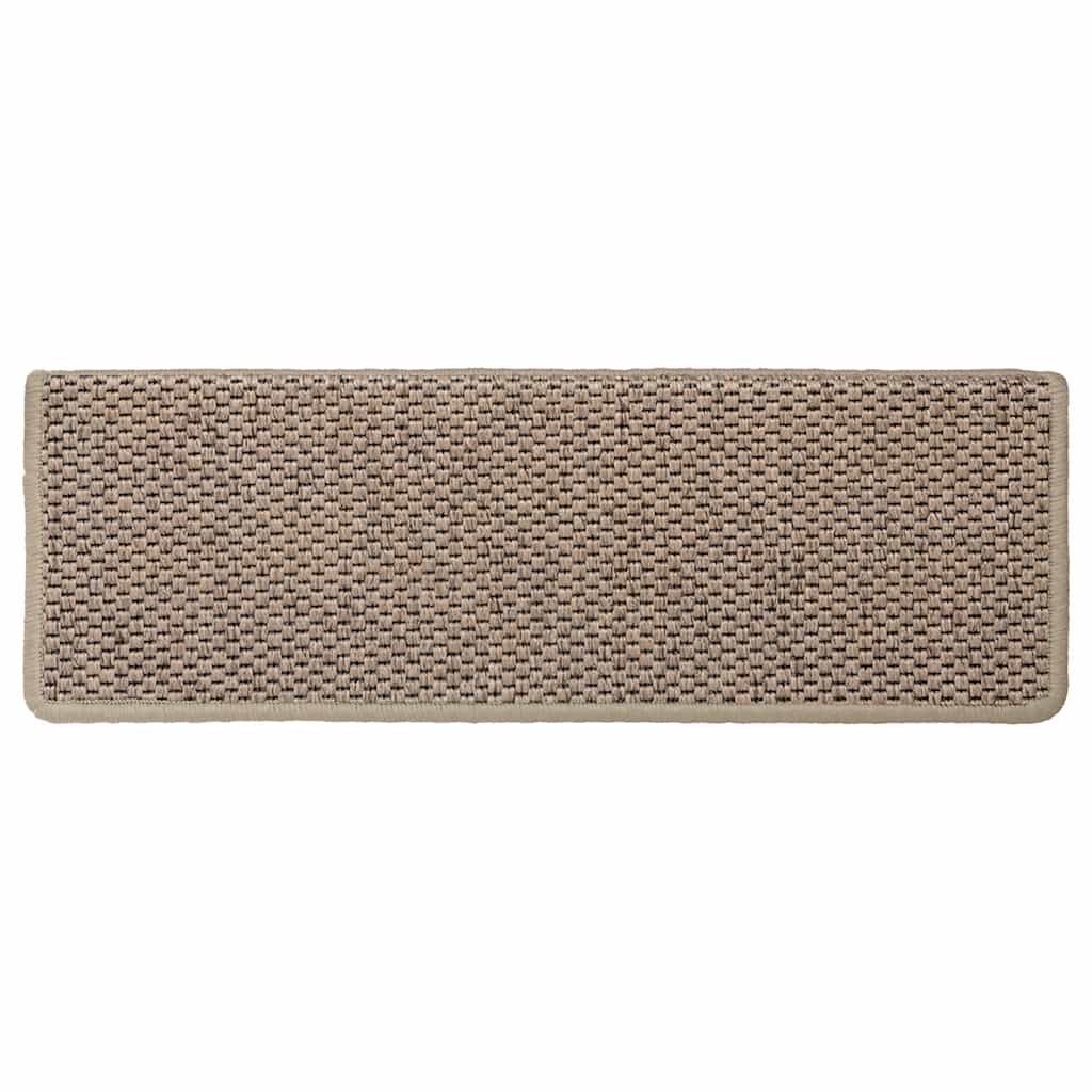 Trapmatten zelfklevend 15 st sisal-look 65x21x4 cm zandkleurig is nu te koop bij PeponiXL, paradijselijk wonen!