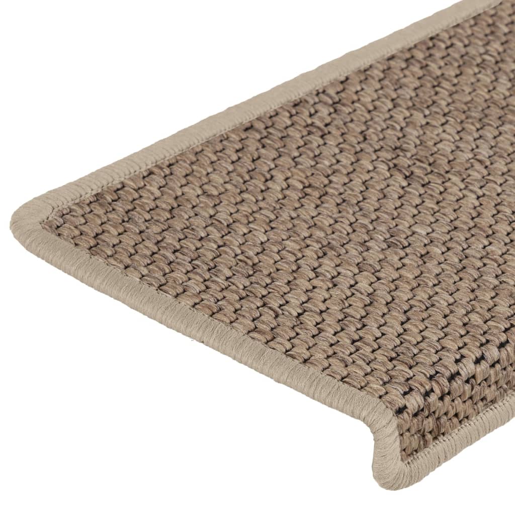 Trapmatten zelfklevend 15 st sisal-look 65x21x4 cm zandkleurig is nu te koop bij PeponiXL, paradijselijk wonen!