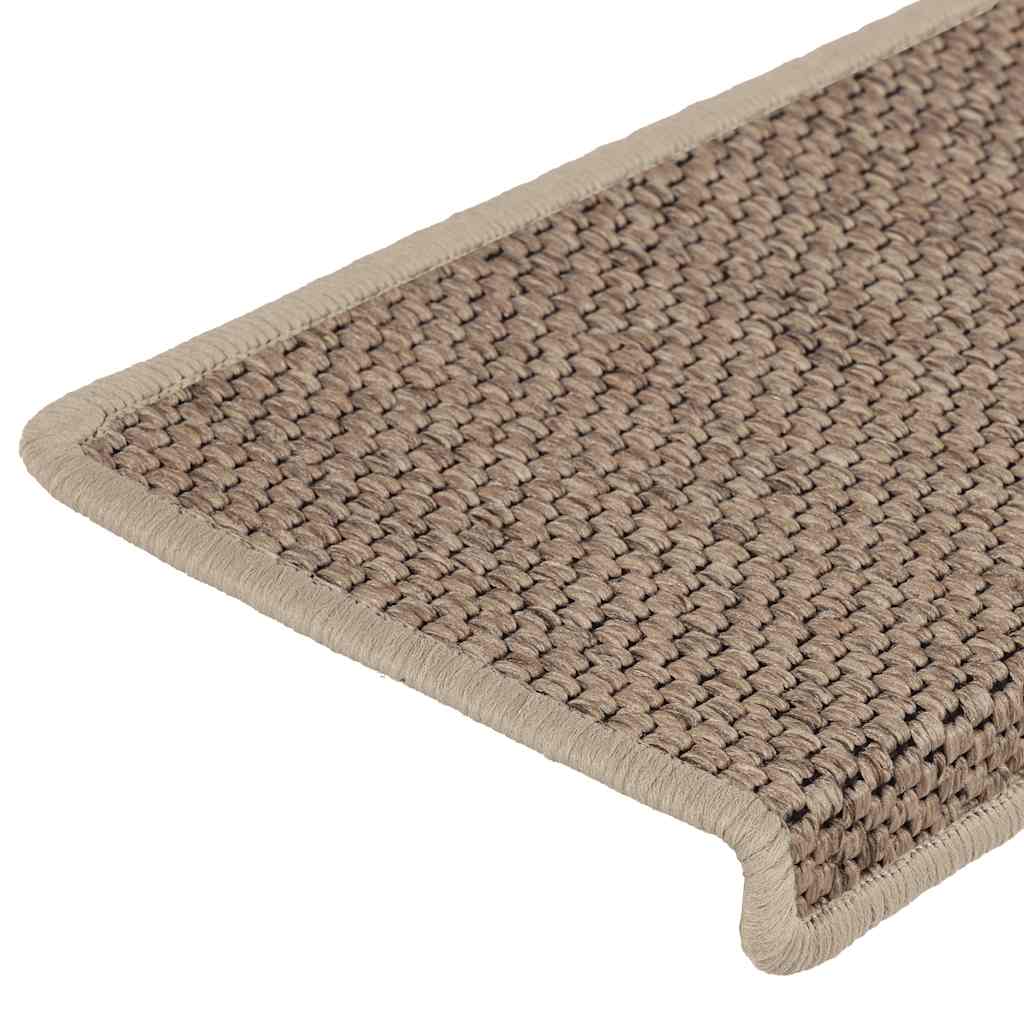 Trapmatten zelfklevend 15 st sisal-look 65x21x4 cm zandkleurig is nu te koop bij PeponiXL, paradijselijk wonen!