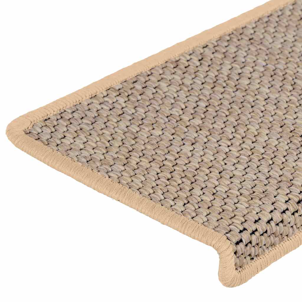 Trapmatten zelfklevend 15 st sisal-look 65x21x4 cm lichtbeige is nu te koop bij PeponiXL, paradijselijk wonen!