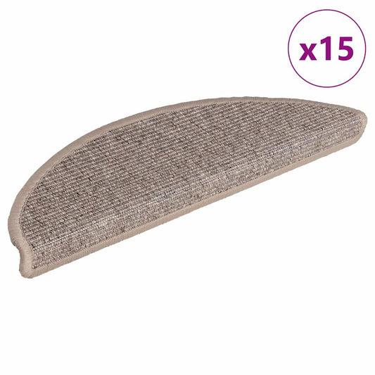 Trapmatten 15 st 56x17x3 cm Donkerbeige Halfrond is nu te koop bij PeponiXL, paradijselijk wonen!
