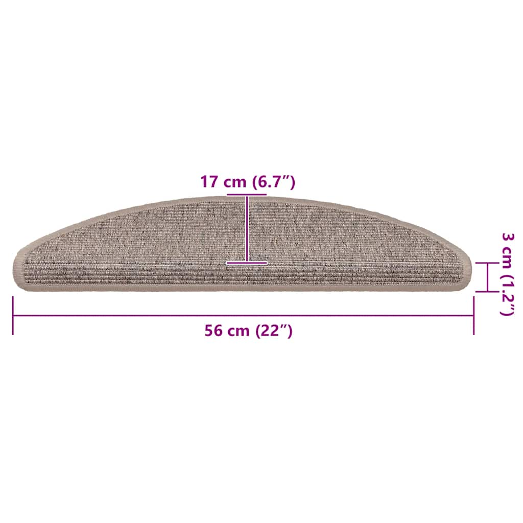 Trapmatten 15 st 56x17x3 cm Donkerbeige Halfrond is nu te koop bij PeponiXL, paradijselijk wonen!