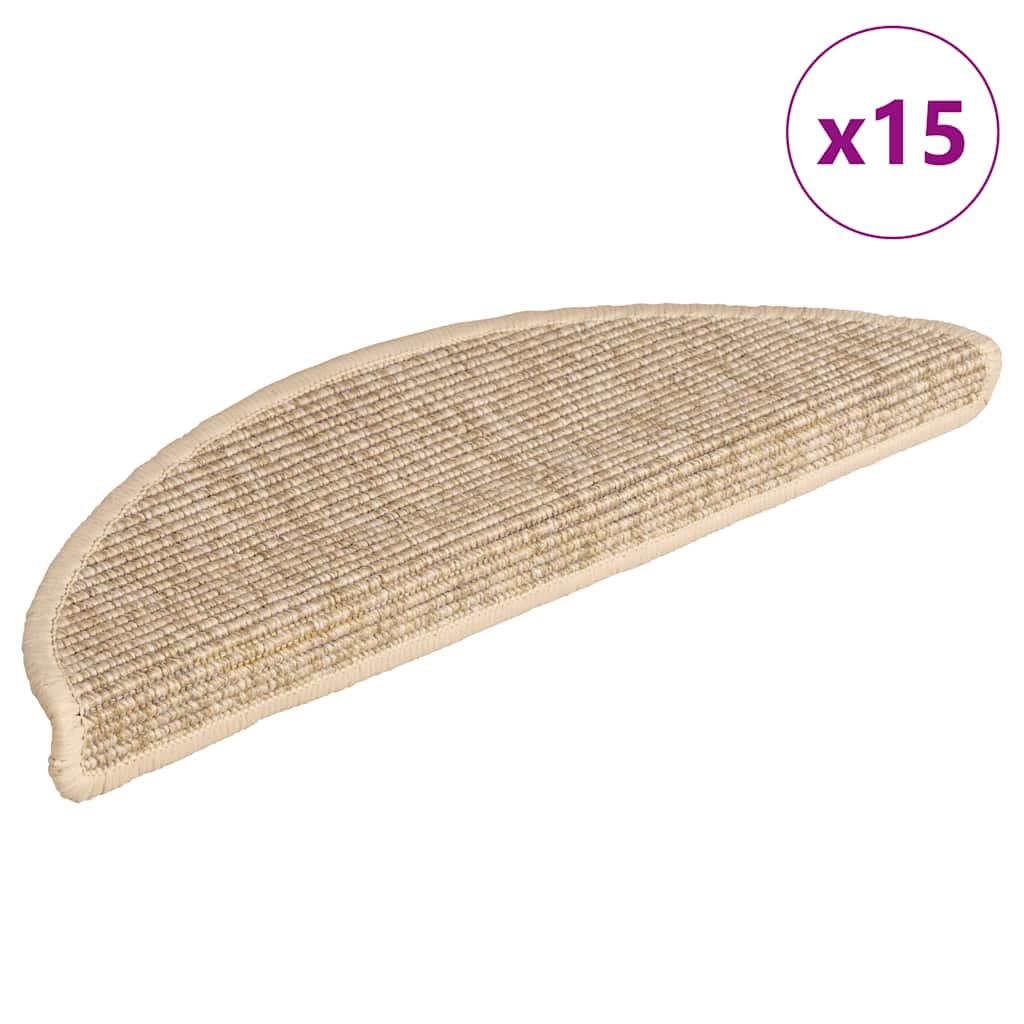 Trapmatten 15 st 56x17x3 cm Lichtbeige Halfrond is nu te koop bij PeponiXL, paradijselijk wonen!