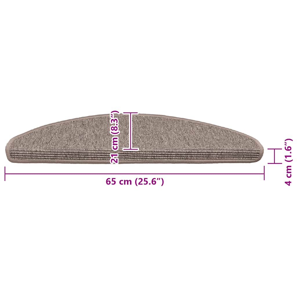 Trapmatten 15 st 65x21x4 cm Donkerbeige Halfrond Groot is nu te koop bij PeponiXL, paradijselijk wonen!