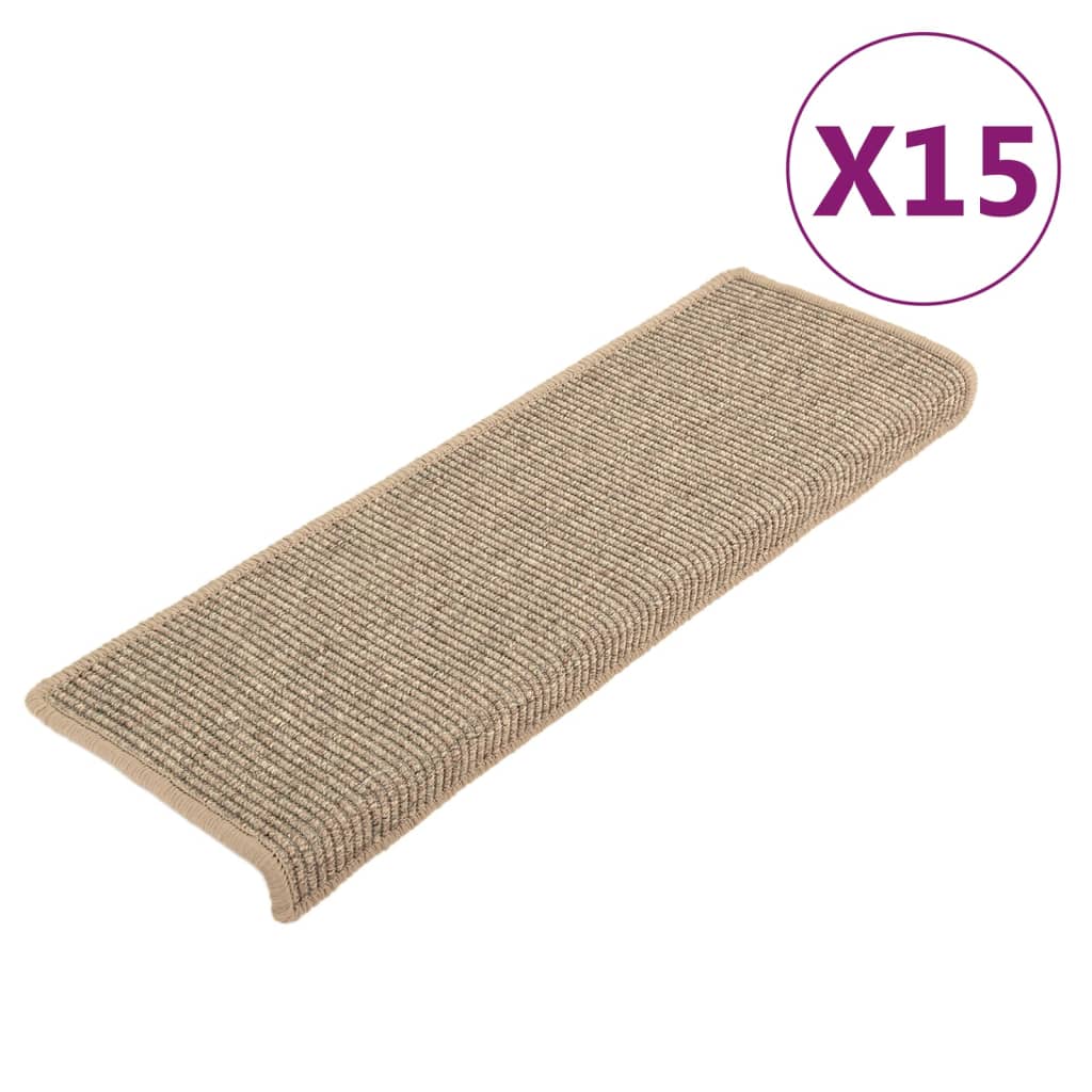 Trapmatten 15 st 65x21x4 cm Donkerbeige Rechthoekige Rand is nu te koop bij PeponiXL, paradijselijk wonen!