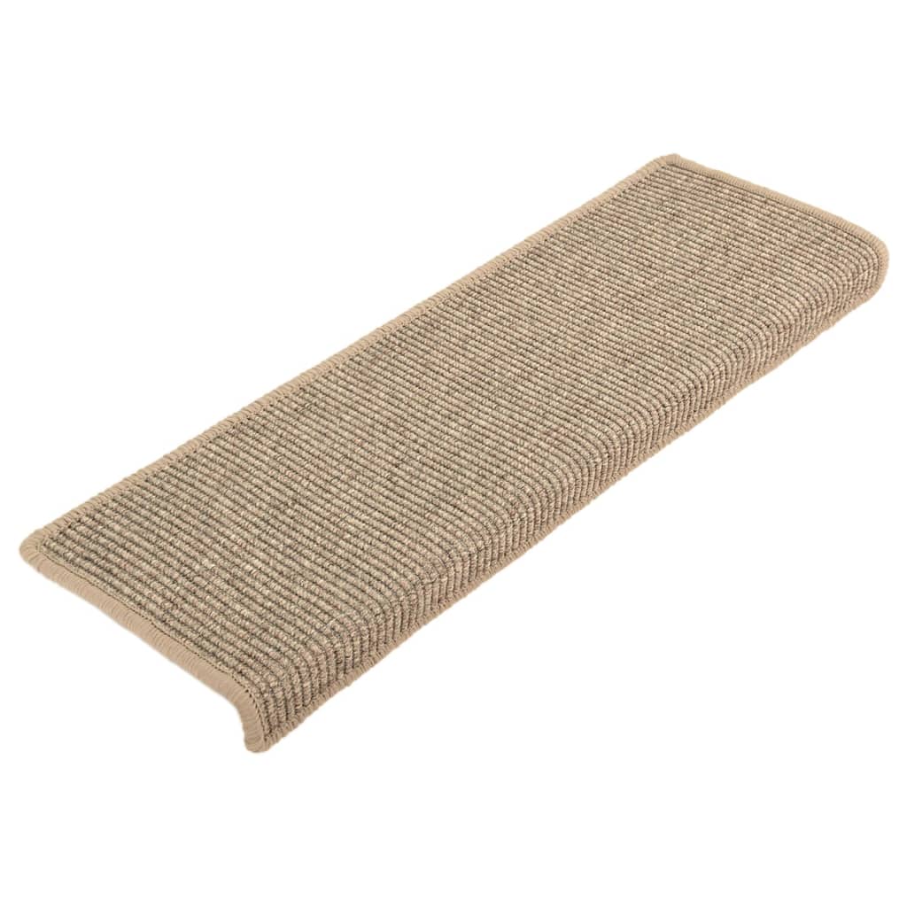 Trapmatten 15 st 65x21x4 cm Donkerbeige Rechthoekige Rand is nu te koop bij PeponiXL, paradijselijk wonen!