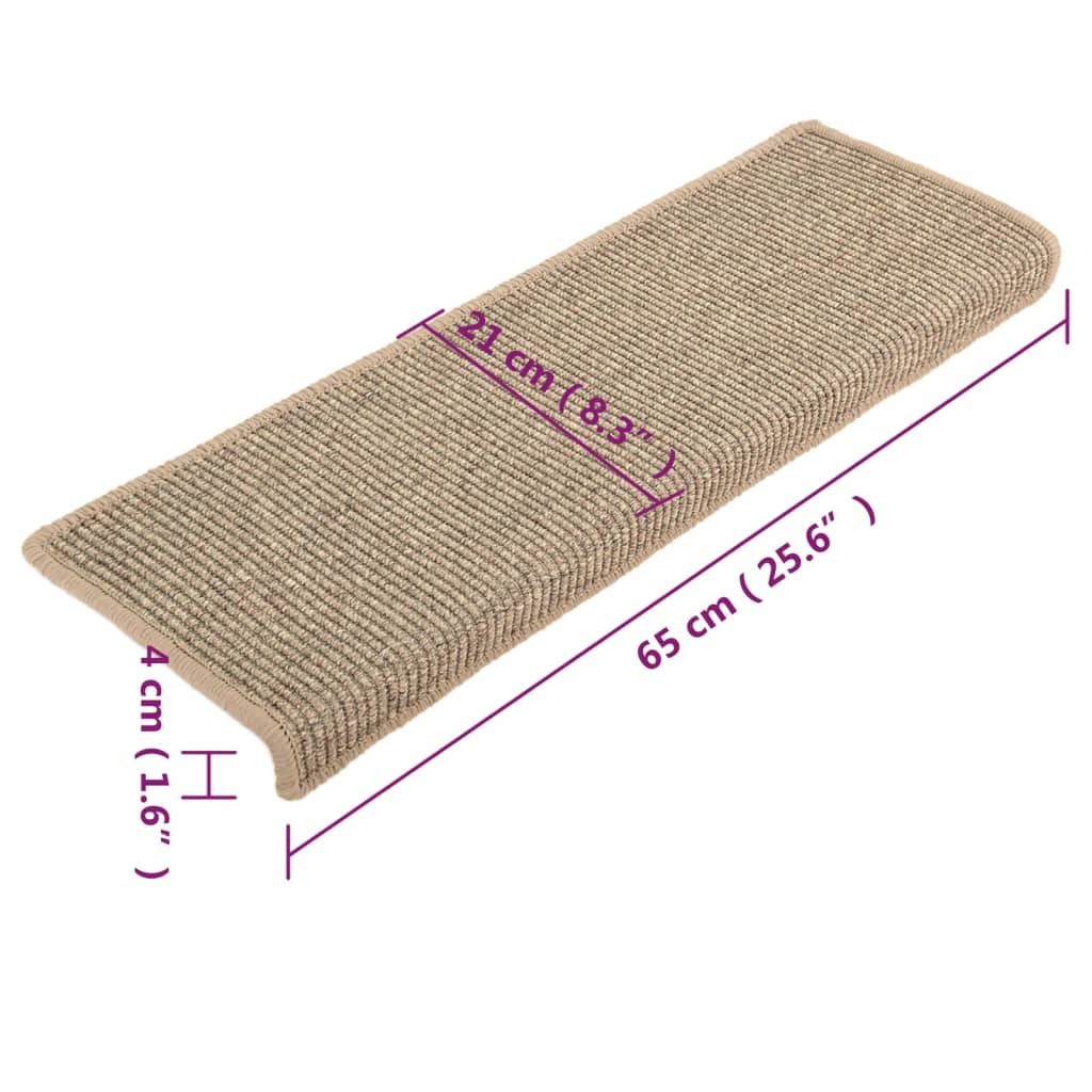 Trapmatten 15 st 65x21x4 cm Donkerbeige Rechthoekige Rand is nu te koop bij PeponiXL, paradijselijk wonen!